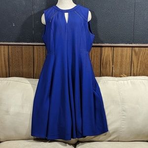 Blue Keyhole Cutout Fit n Flare dress sz 1X